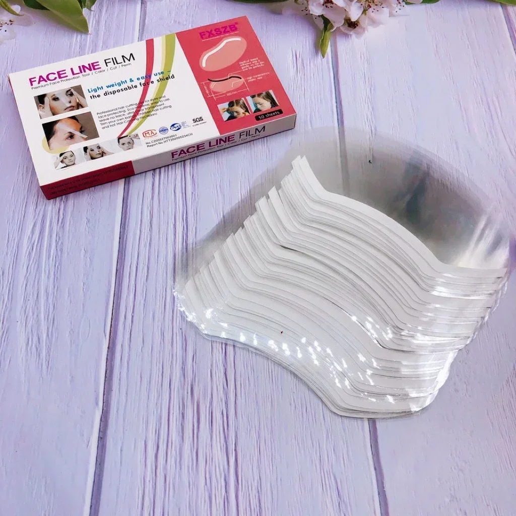 50 Sheets Hairspray Mask Face Spray Shield Professional Face Protector Mask Hairdressing Eye Mask Visors Beauty Salon Accessory