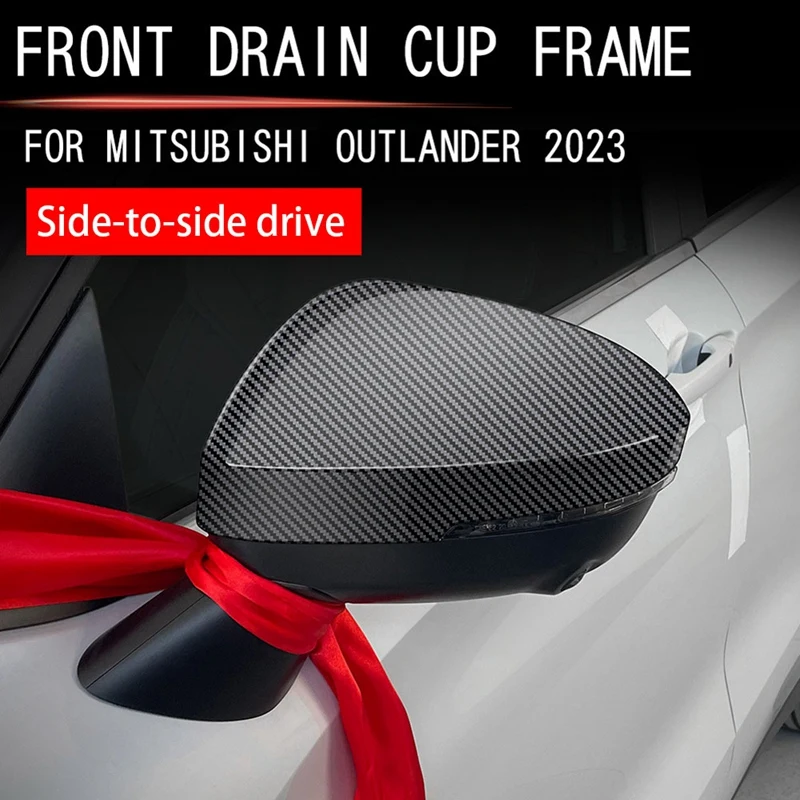 Rearview Mirror Cover Exterior Door Wing Cap For Mitsubishi Outlander 2022 + Side Mirror Cover