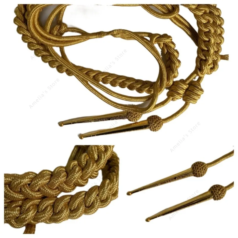 ضابط الجيش البريطاني الكتف Aiguillette سلك ذهبي/الجيش Aguillette سلك ذهبي الحبل الفضة Aiglet Aglet العسكرية