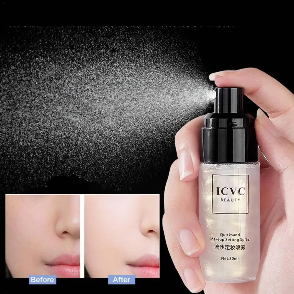 30ml Glitter Fast Finishing Makeup Setting Spray Moisturizing Long Oil Fixer Foundation Lasting Waterproof Control Make Up R6S2