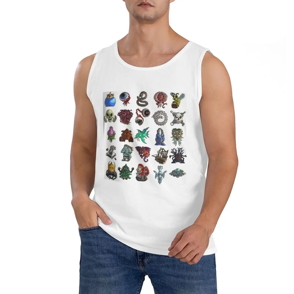 100% Cotton Terrarias All Boss Sleeveless T-Shirt Men Workout Sports Clothing Tops Men's Crew Neck Vest