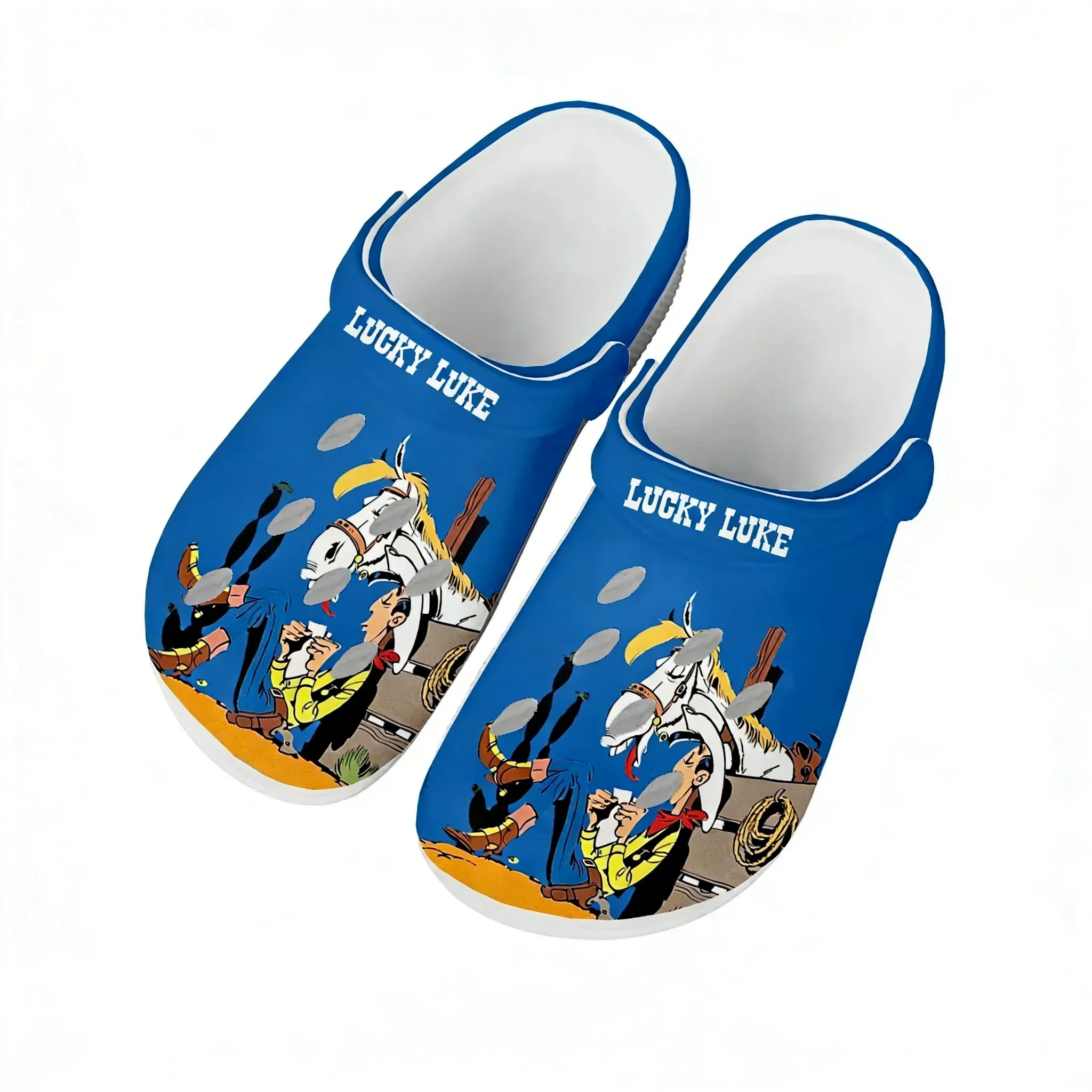 

Водные сандалии Lucky Luke для мужчин и женщин: высококачественные сабо для дома и сада, индивидуальные пляжные дышащие тапочки с отверстиями