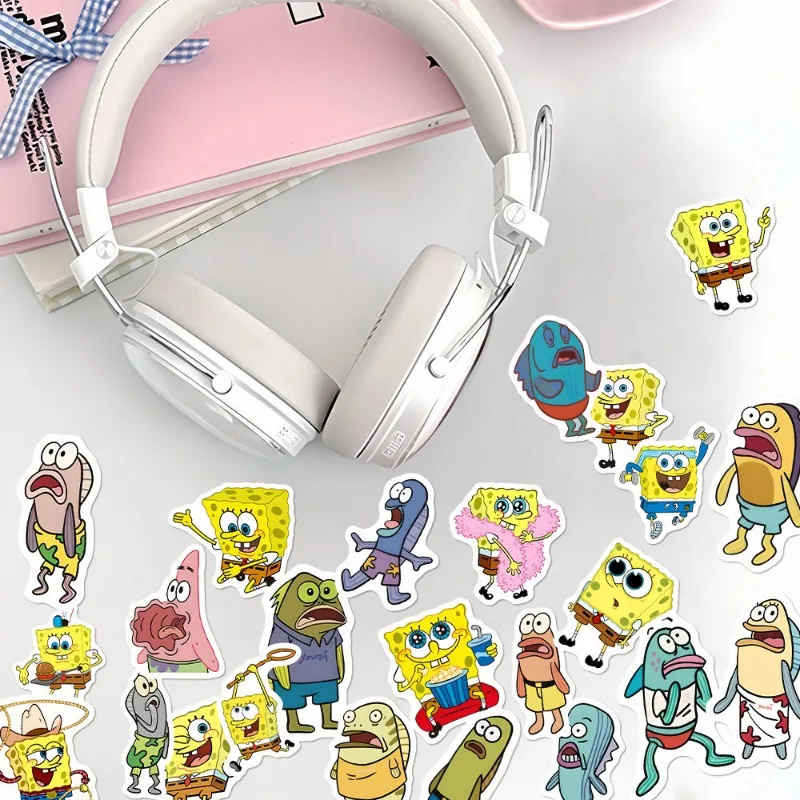 65PCS Cartoon Cute SpongeBob SquarePants Stickers Cell Phone Case Water Cup Suitcase Laptop Decorative Stickers Wholesale