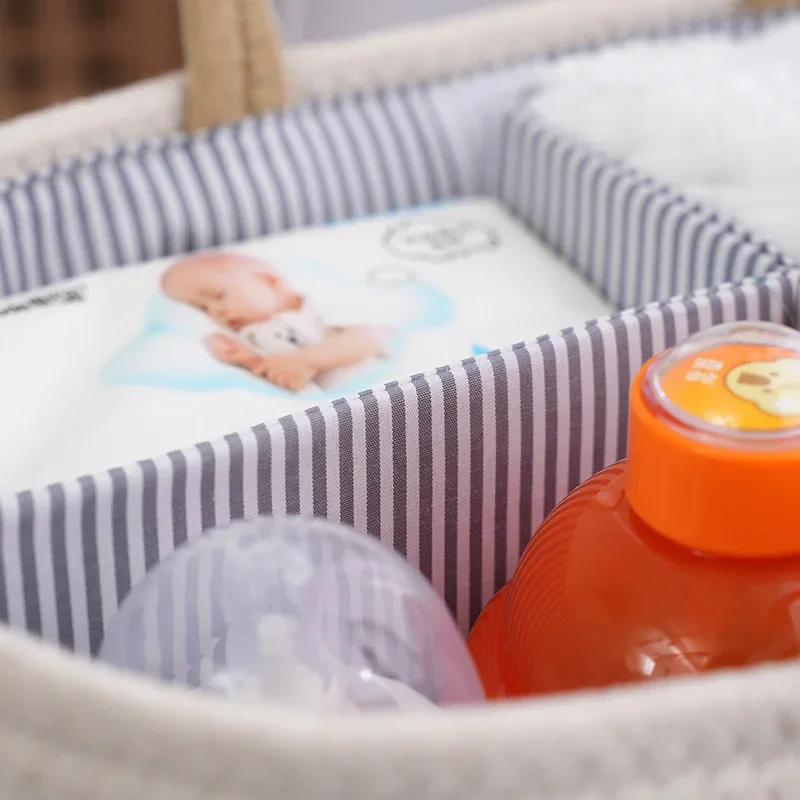 Portable Baby Products Storage Basket Separated Partition Format Bottle Diapers Maternal and Child Utensils Home Storage Basket