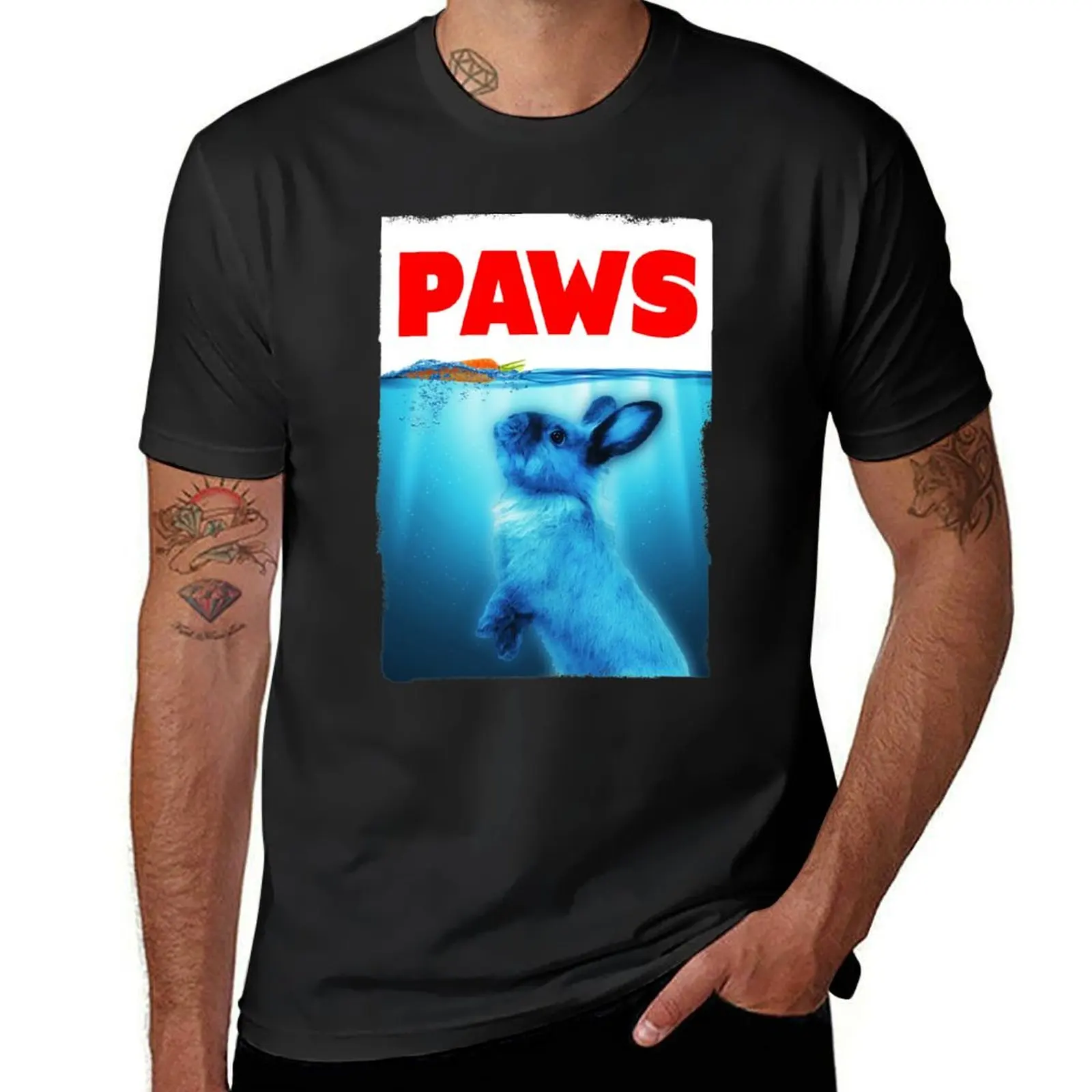 

Rabbit Paws Shark Jaws Parody For Bunny Lovers T-Shirt anime stuff vintage men tshirt