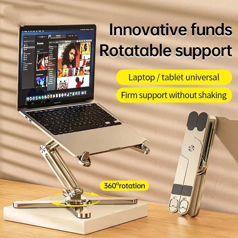 Aluminum Alloy Notebook Support laptop Holder Rotatable Foldable Stable Heightening Shelf Support Bracket Heat Dissipation Base