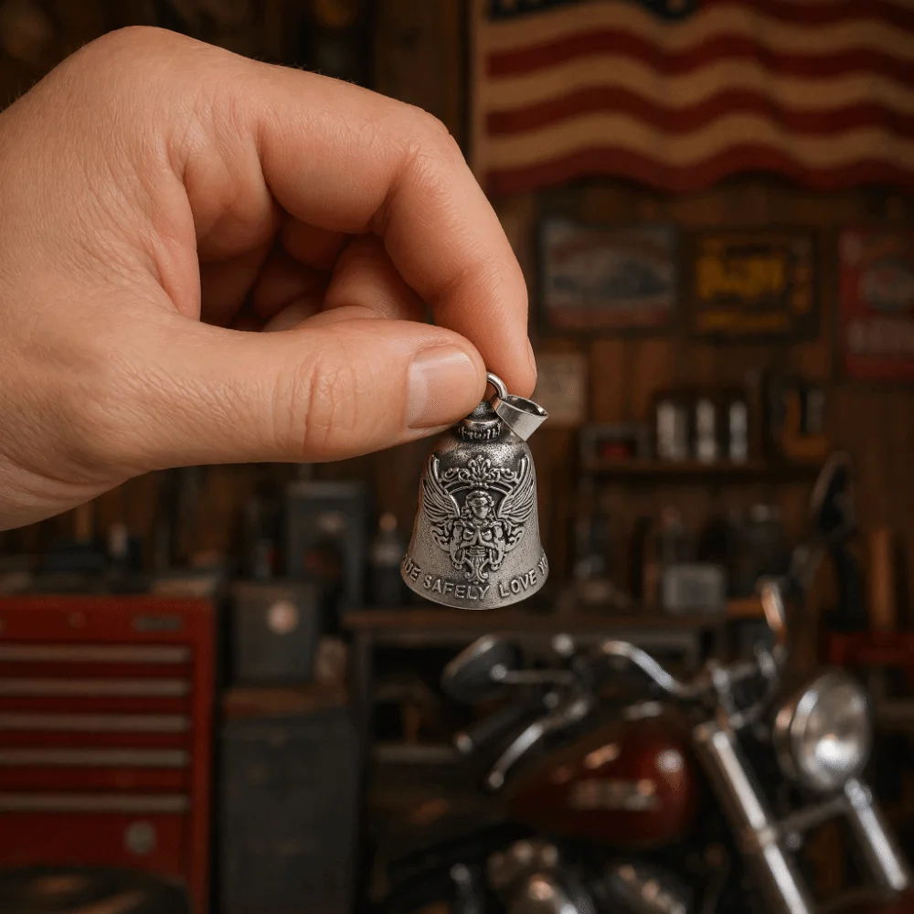 Ride Safely Love You Motorcycle Guardian Bell Pendant Vinking Style Evil Spirit Trap Bell Lightweight Small