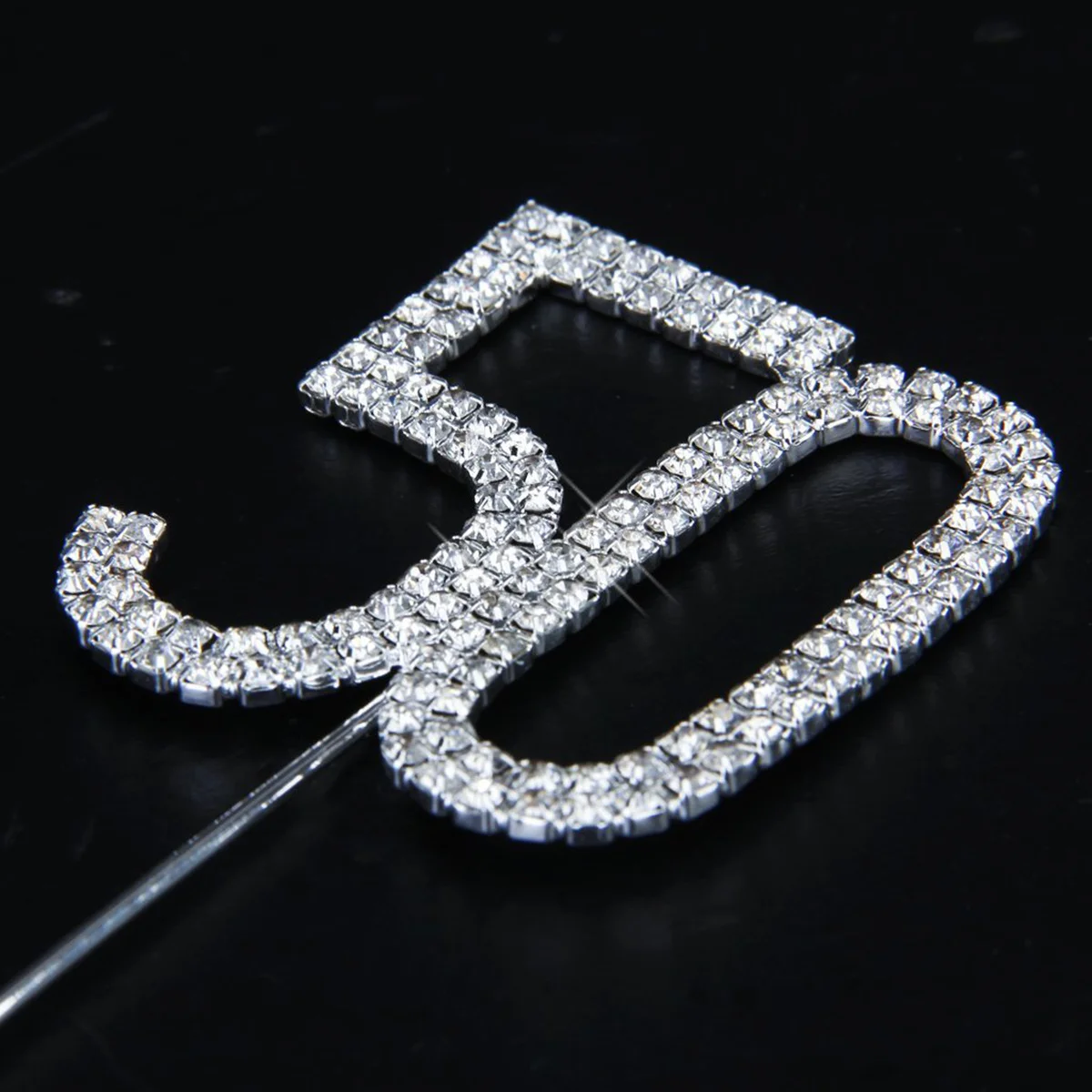 

Silver Alloy Rhinestone Cake Topper Beautiful Decoration 50th Birthday Anniversary Party Banquets Cake Toppeer
