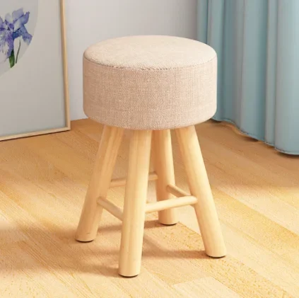 Design Stool Ottomans Wooden Camping Bedroom Vanity Step Stool Nordic Bedside Tabourets De Bar Furniture Living Room