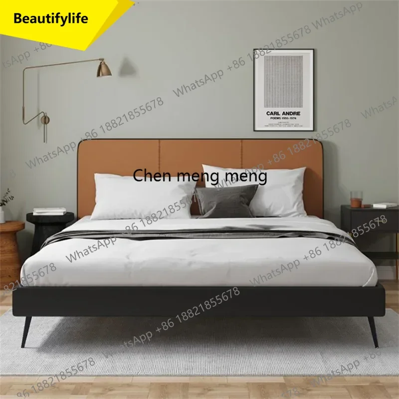 

Кровать X188 с деревянным каркасом, изголовьем, современная двуспальная массажная кровать, простая односпальная кровать-платформа, Letto Matrimoniale, мебель для патио