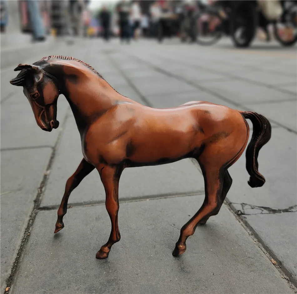 

10-дюймовая антикварная викторианская бронзовая статуя лошади фэншуй на удачу, отличная статуя лошади богатства