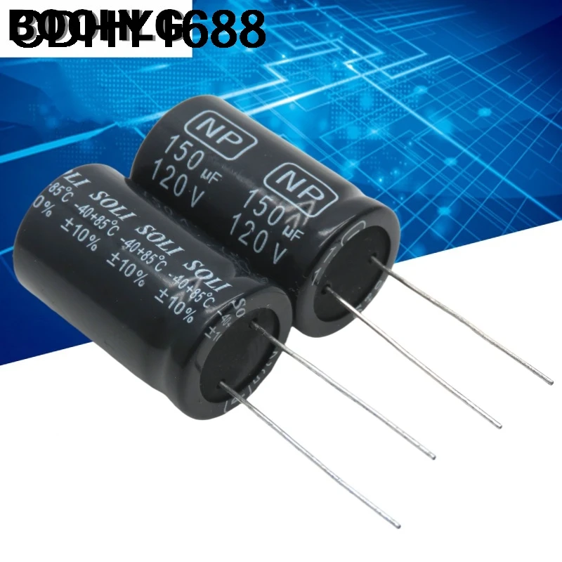 2PCS 150uf 120V 무극성 오디오 전해 콘덴서 120v 150uf 22X37mm