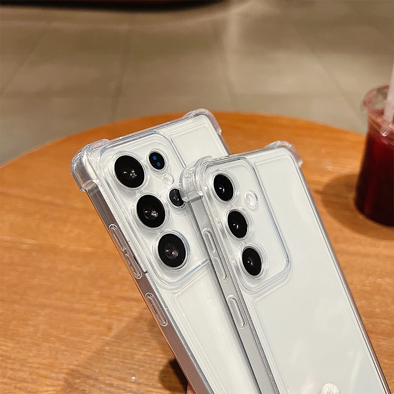 White Flower Phone Case For Samsung Galaxy A36 A56 A16 A55 A54 A15 5G S25 Edge S24 FE S25 S24 S23 Ultra S22 Plus Clear TPU Cover