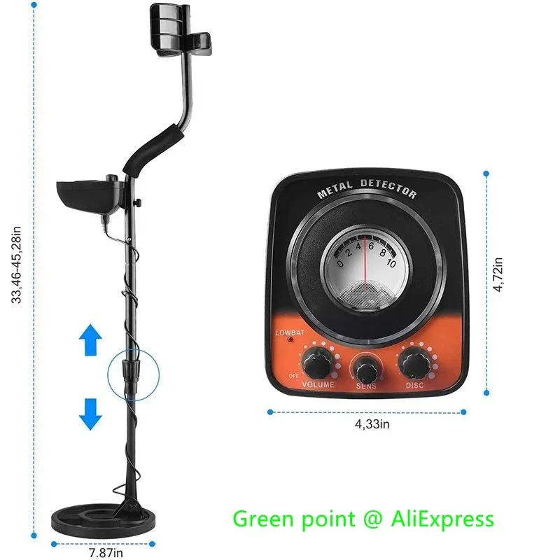 كاشف المعادن MD-5021 حساسية متعددة الوظائف مع مصباح ليد جيب كشف الذهب عمق الأسلاك دبوس مؤشر صغير ومحمول