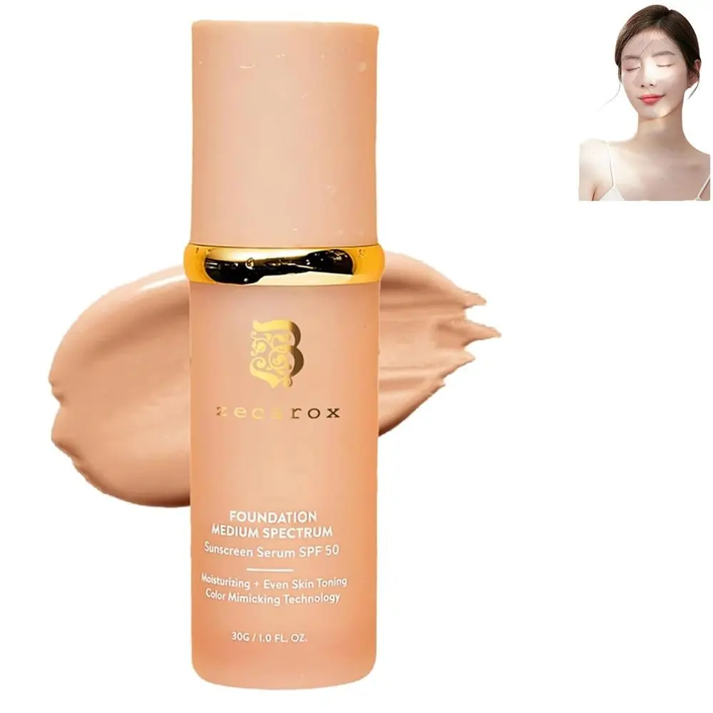 ใหม่ 4-in-1 4-in-1 Foundation Liquid Medium to Full Coverage Liquid Primer Hydrating พร้อม SPF 50+ Face คอนซีลเลอร์แต่งหน้า