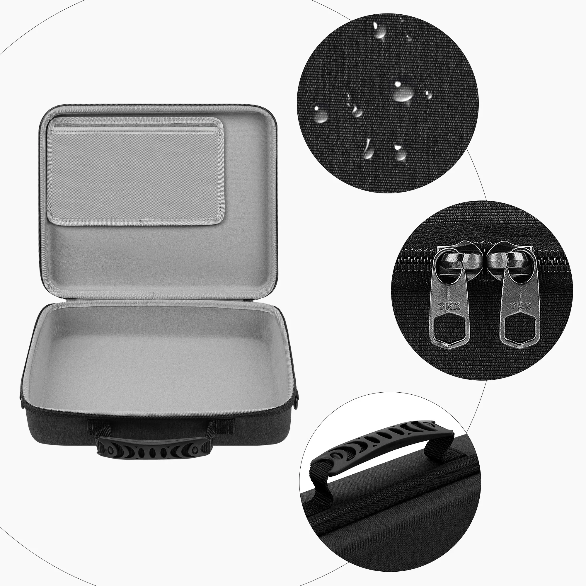 กระเป๋าใส่อินเทอร์เฟซเสียง Geekria เข้ากันได้กับ RØDE RØDECaster Duo กระเป๋าเดินทางเปลือกแข็ง EVA (สีเทาเข้ม)