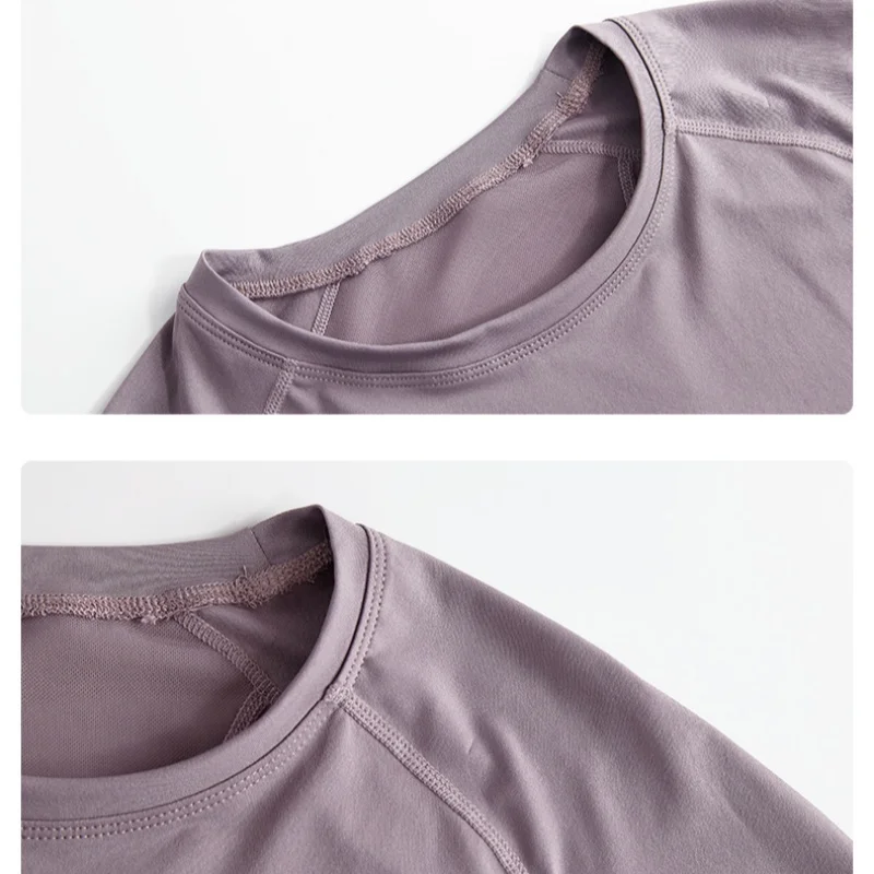 DRUR Long Sleeve Gym Top Women Breathable Quick Dry Workout Tshirt Loose Fit Running Tee Yoga Clothing Sportswear Activewear New image 6