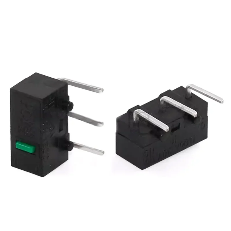 MS-002W three 3-pin bent foot micro mouse switch Green dot Long life click reset button side insert strip