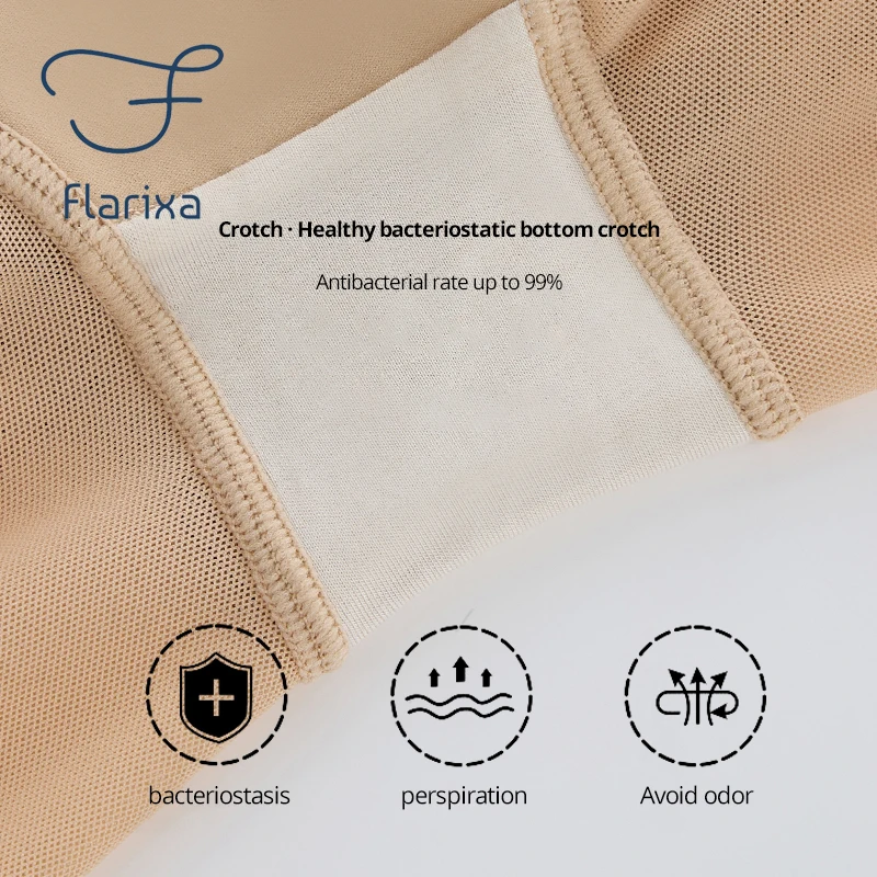 Flarixa Lace Waist Trainer Body Shaper Tummy Slimming High Waist Flat Belly Panties Shapewear Women Tummy Control With Zipper