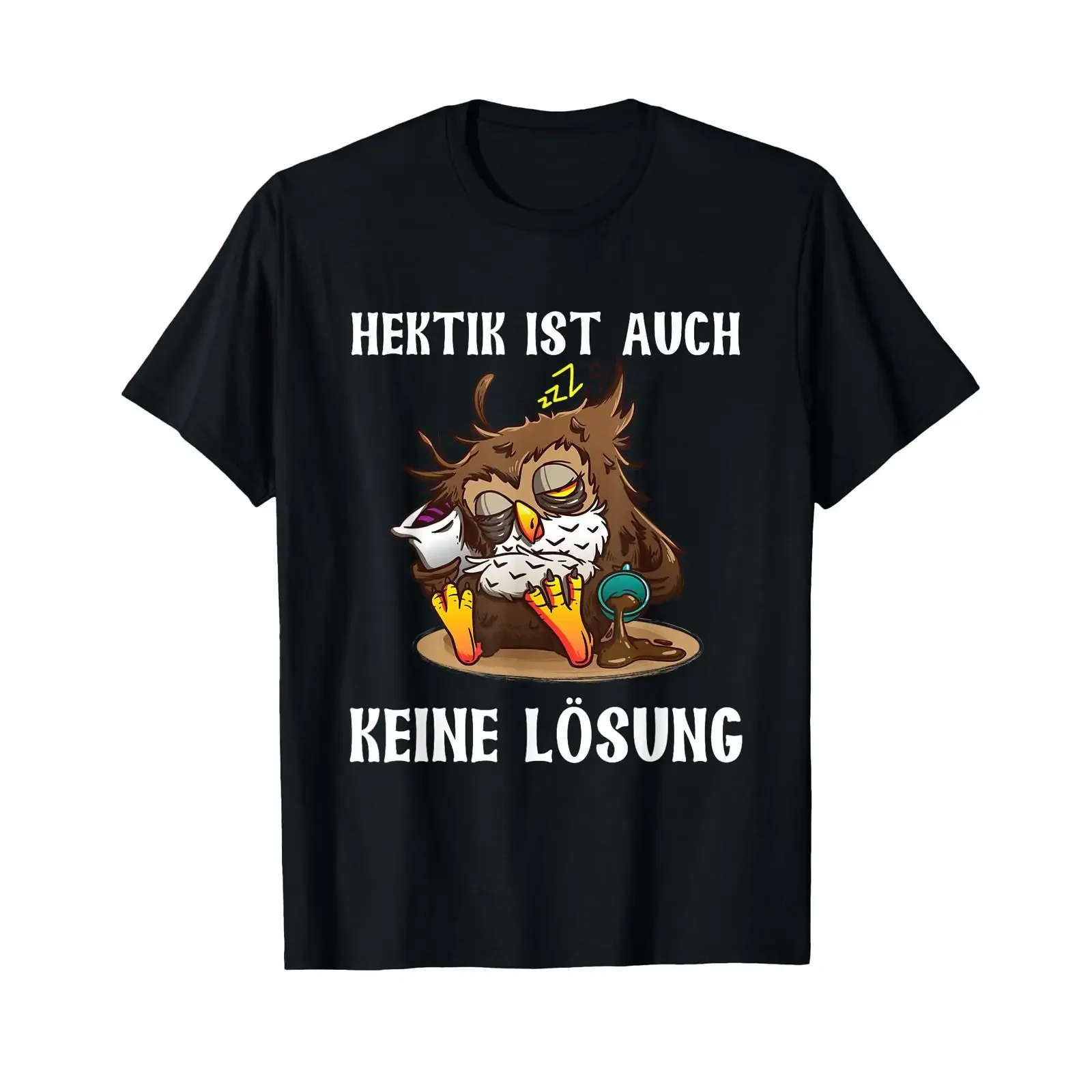 Hectic is no solution either Tired Owl morning grouch Coffee T Shirt vintage Washed Soft Comfortable Casual Versatile graphic