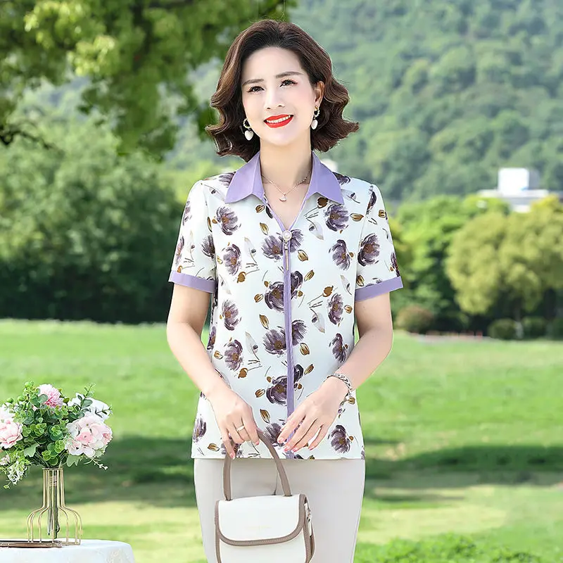 Summer Fashion Lapel T-shirt New Women's Fashionable Short-sleeved Top