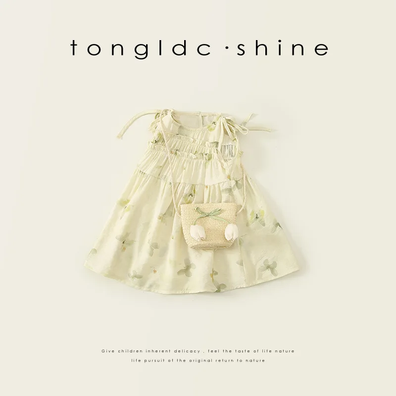 Baby Girl Dress Girls Dress Summer 2024 New Baby Girls Chic Chic Princess Dresses Children Korean Comfort Soft Wear A Sundress image 2