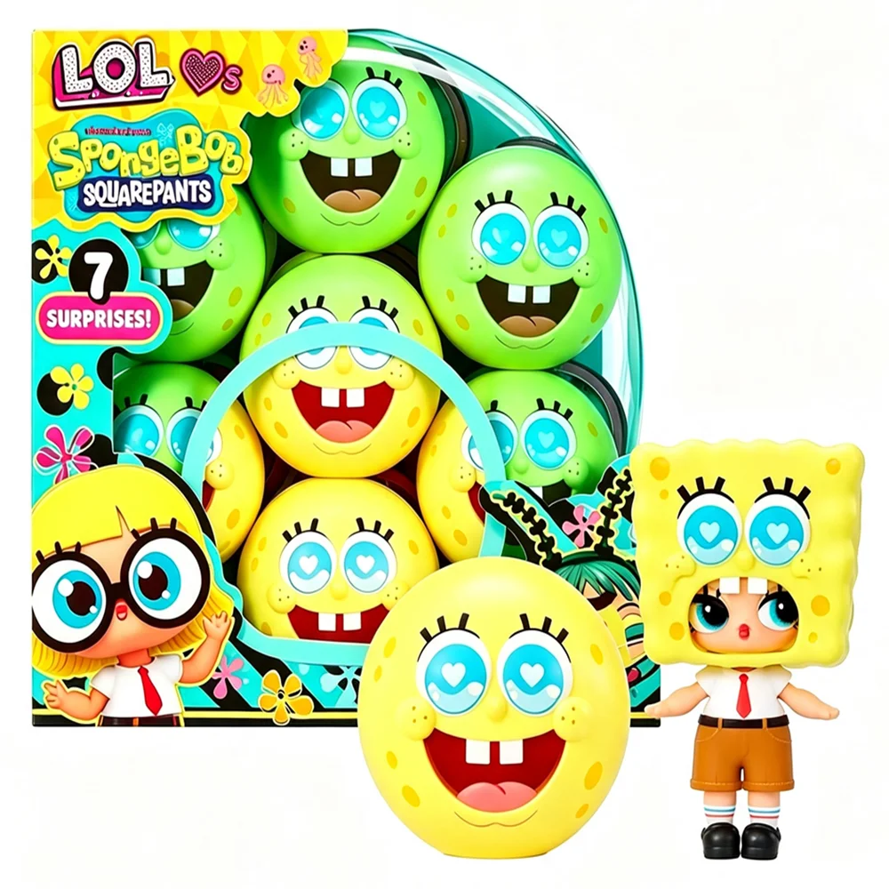 LOL Surprise SpongeBob Mini Dolls Series Surprise Ball Unboxing Dress Up Doll Figure Toy view 6