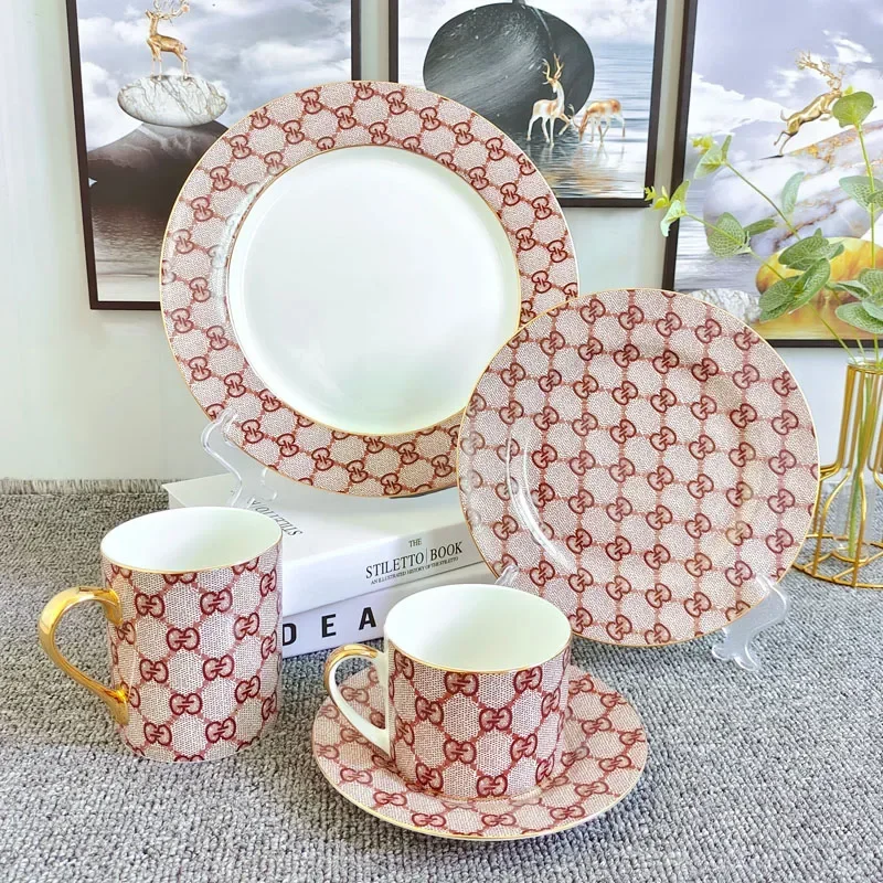 

European ceramic tableware, steak plate, hotel plate, fashionable Phnom Penh Western food plate, coffee cup, saucer, gift box