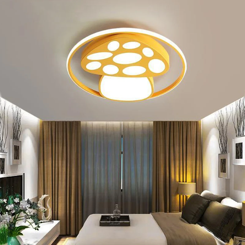 

Kids Room Ceiling Lamp Mushroom Chandelier For Children Room Bedroom Study Nursery Baby Cartoon Pink girl boy led ceiling Lights