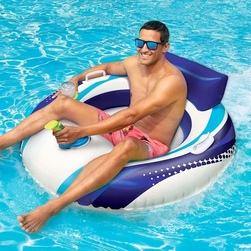 Electric inflatable swimming ring floating recliner battery powered inflatable motorboat built-in motor - view 2
