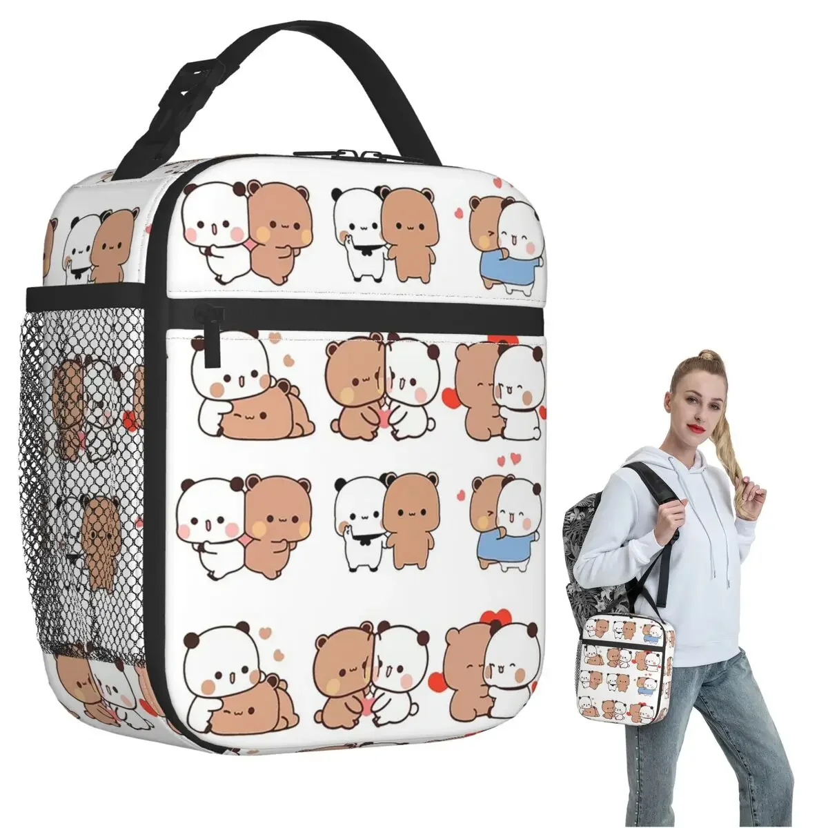 Bubu Dudu Bear And Panda Insulated Lunch Bag for Women Kids Leakproof Food Boxes Thermal Lunch Box Tote