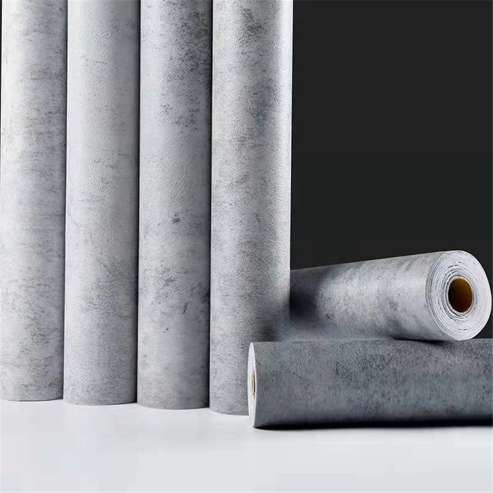 5M Cement Grey Industrial Clothing Wallpaper Store Living Room Decor Contact Paper Vinyl Self Adhesive Waterproof Wall Stickers
