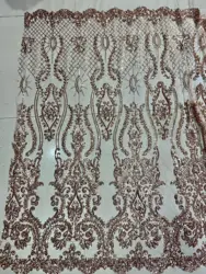 Malla francesa para vestido de lentejuelas de fiesta nigeriana, tela de encaje de red de lentejuelas africanas, accesorio bordado de alta calidad, 10 colores