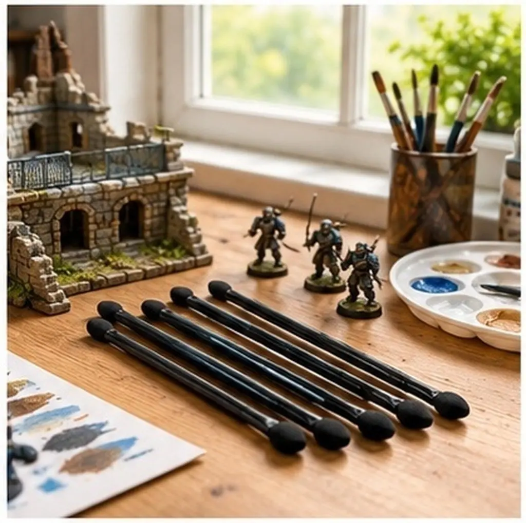 30Pcs Sponge Paint Brushes Dual Head Dry Brush Set DIY Weathering Sponge Craft Tools for Acrylic Miniature Aging Effects