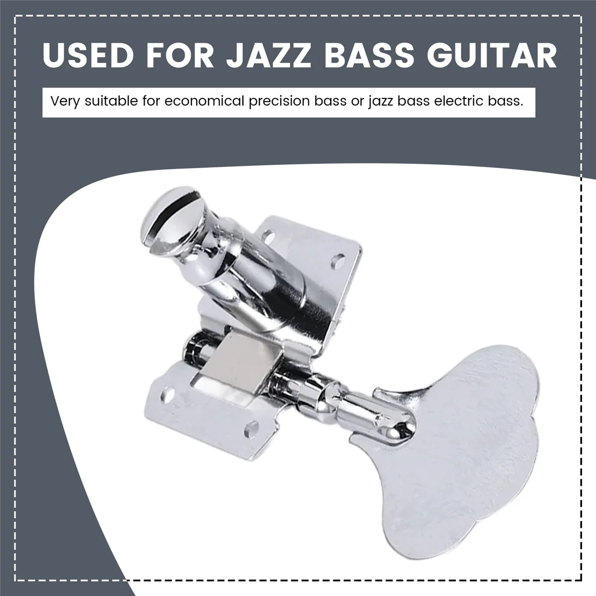 4Pcs Guitar Tuning Pegs Electric Bass Tuner Peg Guitar Open Gear Tuning Pegs Machine Heads for Fender Jazz Bass Guitar Silver