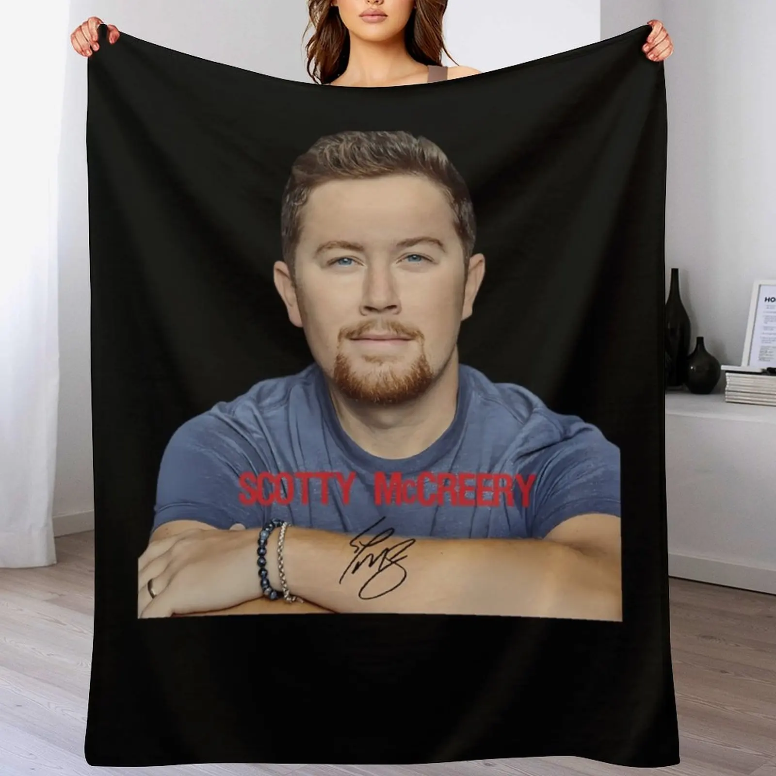

Scotty with Signature Throw Blanket wednesday Quilt Sofa Throw Personalized Gift Blankets