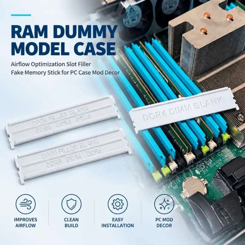Dummy RAM Stick Model PC Case Airflow Guide Slot Cover Decorative Memory Module for Case Modding