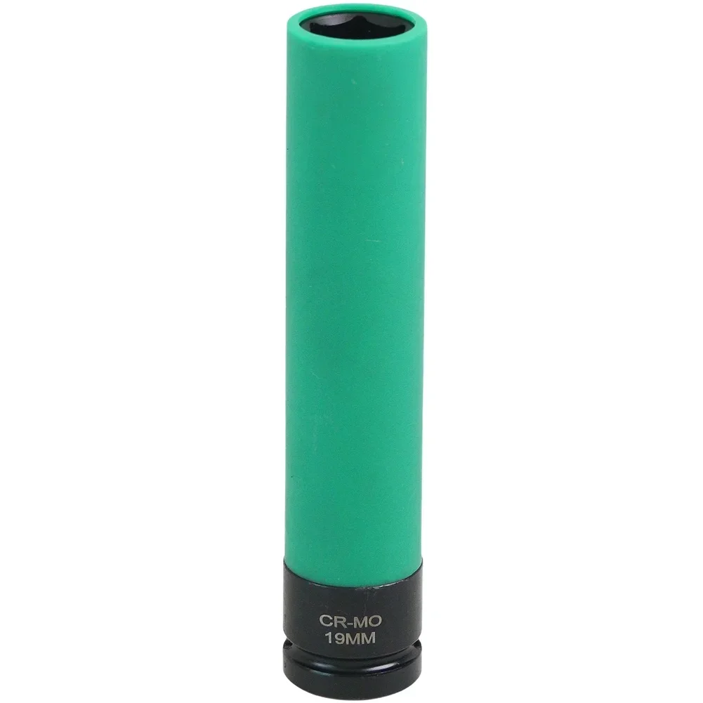 Extra Long Lug Nut Socket with Protective Sleeves and Plastic Inserts for Auto Wheels Suitable for Mechanic and DIY Use