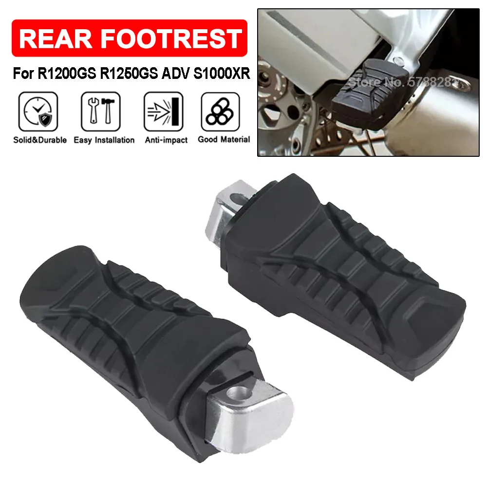 Motorcycle Passenger Footrest Foot Peg For BMW R1250GS R1200GS Adventure S1000XR 2014-2023 Aluminum Footpeg Bracket Rubber Cover