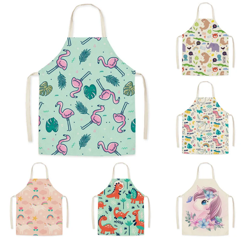 Net Red Korean Version Cartoon Apron Kitchen Anti-fouling Apron Fashion Cute Animal Oil-proof Cooking Accessories Apron Delantal