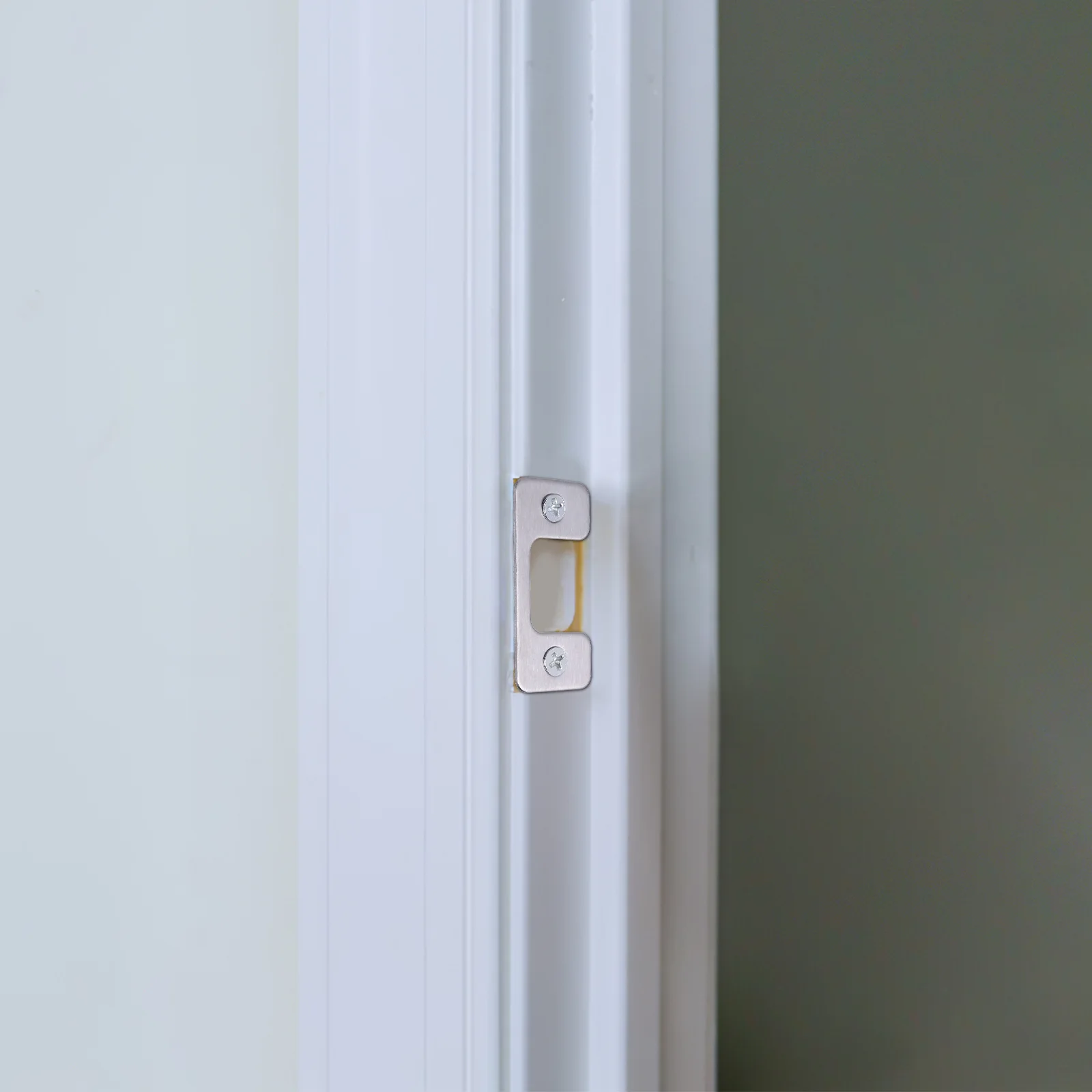 

Robust Stainless Iron Door Latch Guard Plate Security Protector Easy Install Deadbolt Cover Universal Fit Door Strike Plate