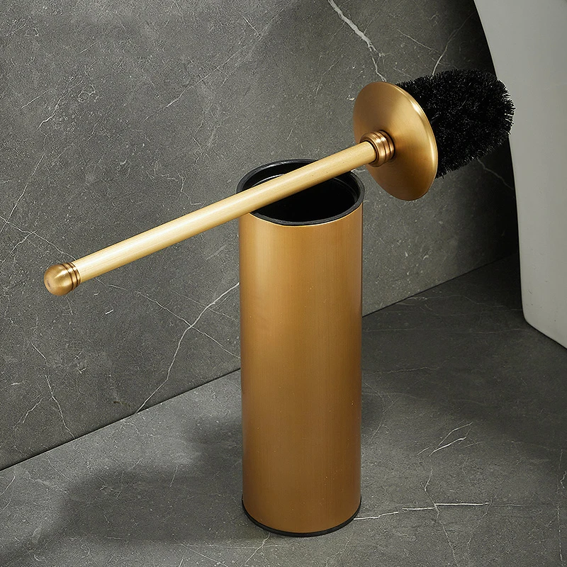 Toilet Brush Holders Antique Bronze Brass Bathroom Standing Toilet Brush With Long Handle Clean Tools For Bathroom Hardware Set
