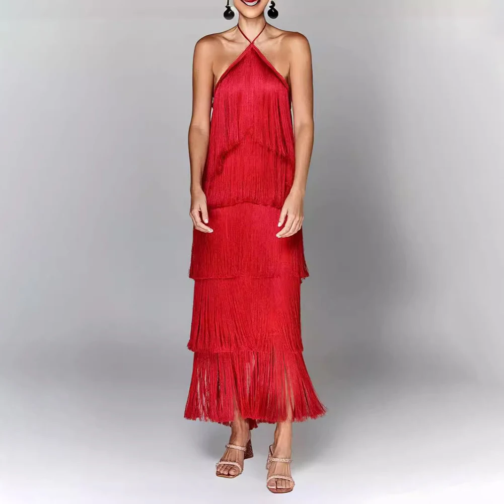 فستان صيفي كاجوال أنيق للحفلات، فستان صيفي خفيف الوزن، قماش مطاطي طفيف، نمط بلون سادة #1