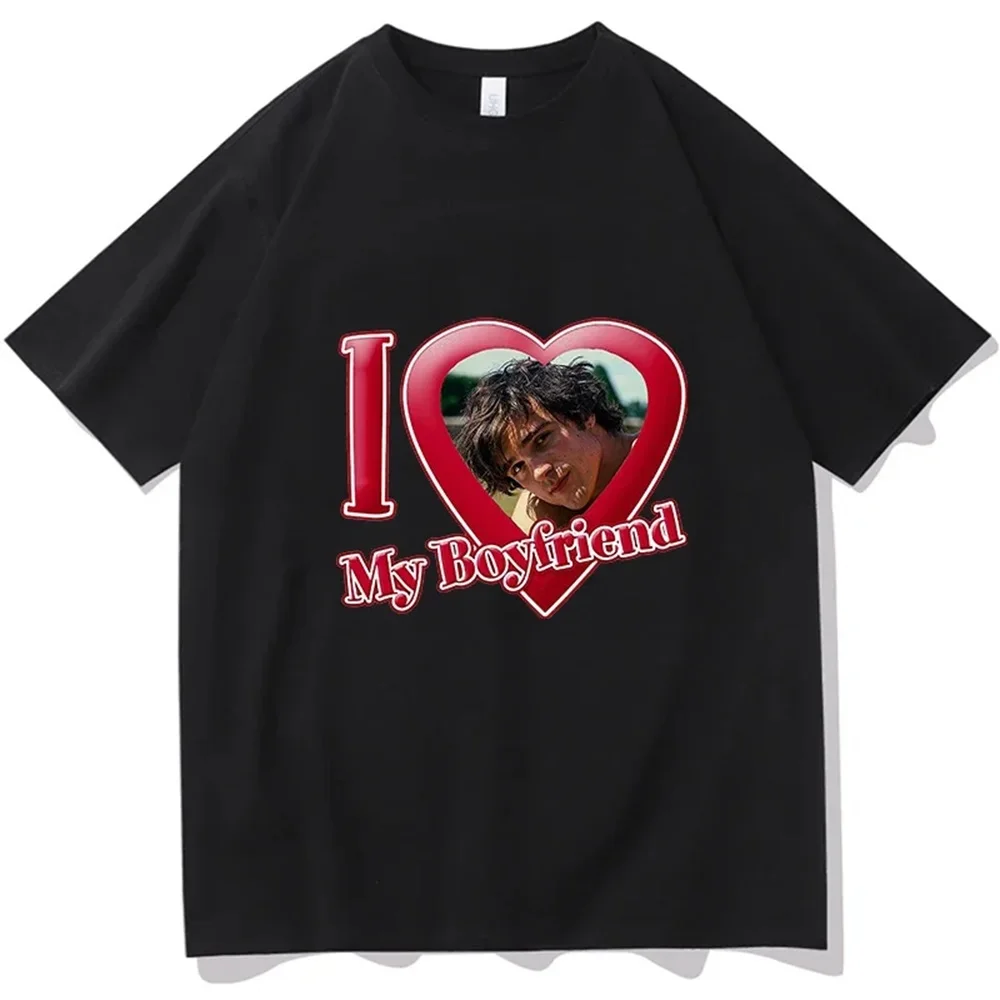 I Love My Boyfriend Jacob Elordi T Shirts Aesthetic Casual T-shirts 100% Cotton Truck Individualization Painting Tops