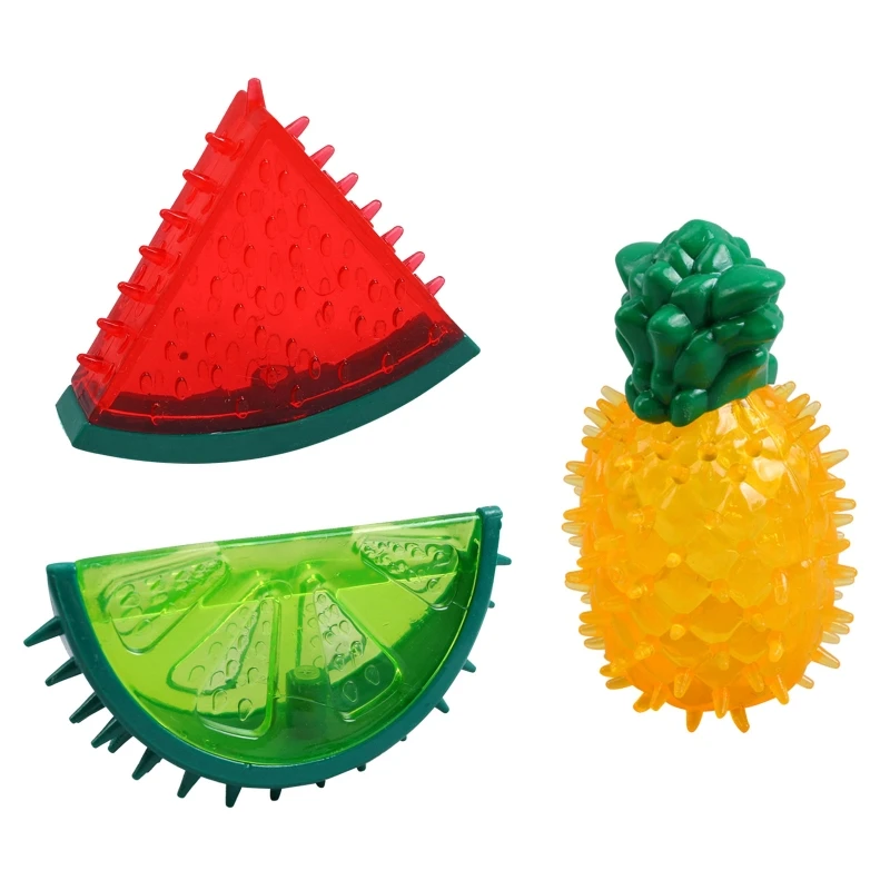 Dog Chew Toy Fruit Shaped Pet Molar Toys Bite-Resistant for Small Medium Dogs Teeth Cleaning Non Toxic Safe Silicone DropShip