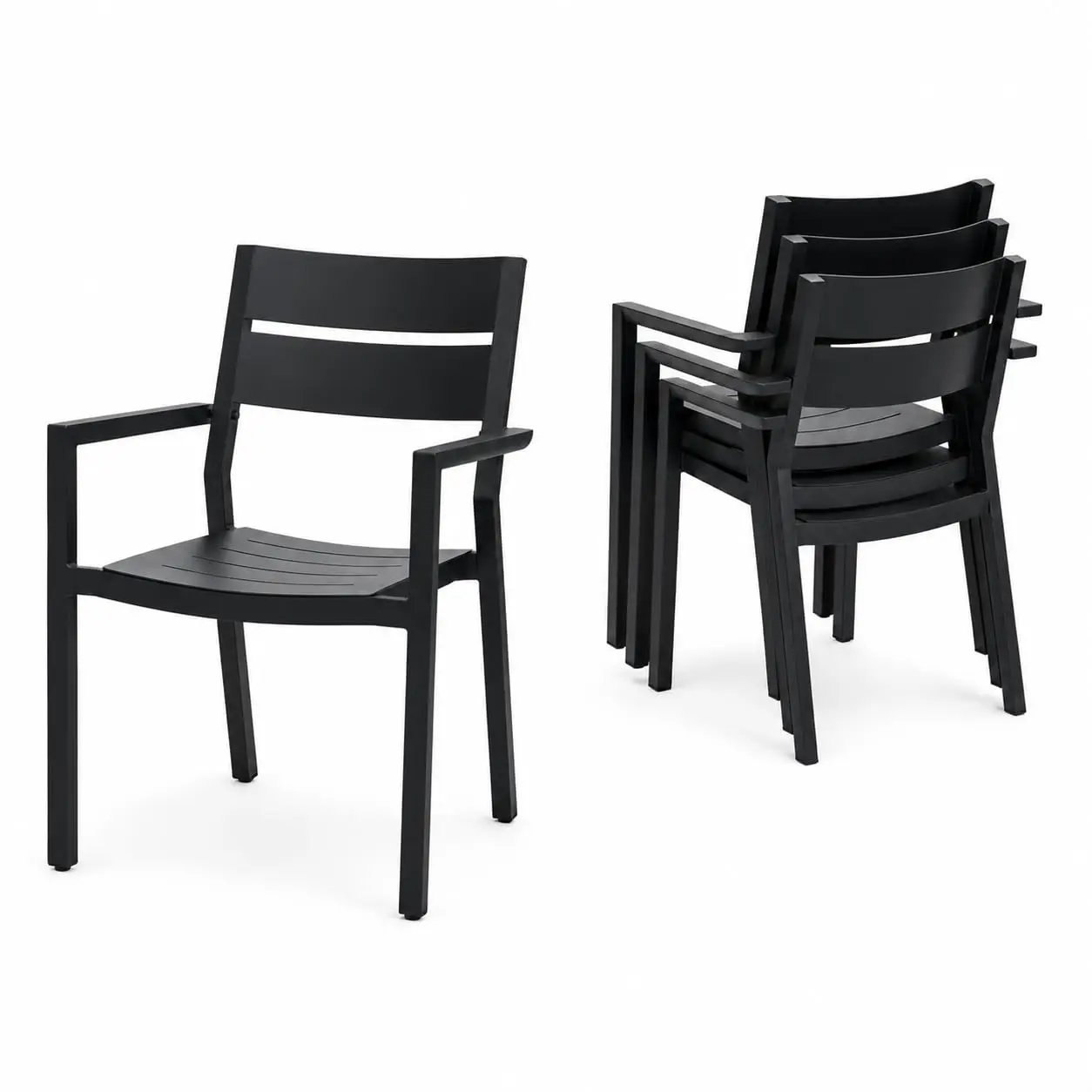 Aluminum Stackable Patio Dining Chairs Set of 4