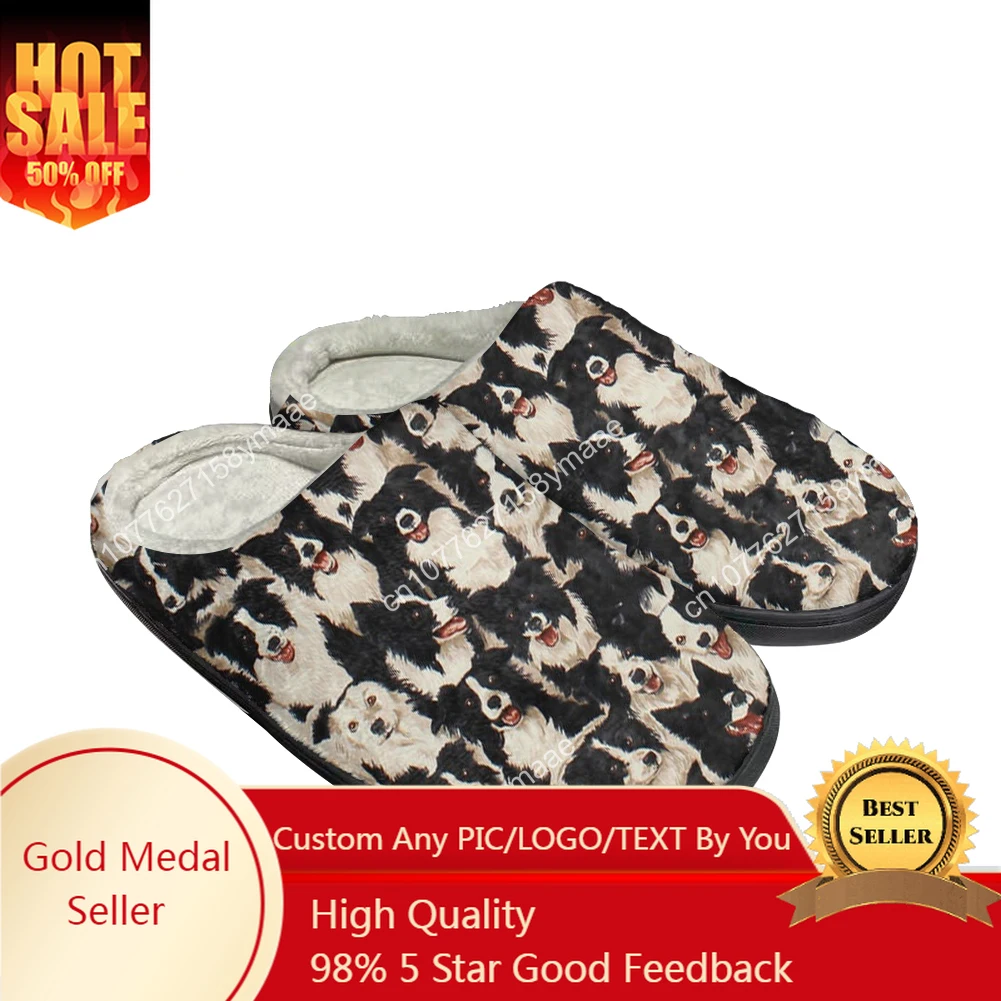 

Hot Border Collie Fashion Cotton Custom Slippers Mens Womens Sandals Plush Casual Keep Warm Shoes Thermal Comfortable Slipper