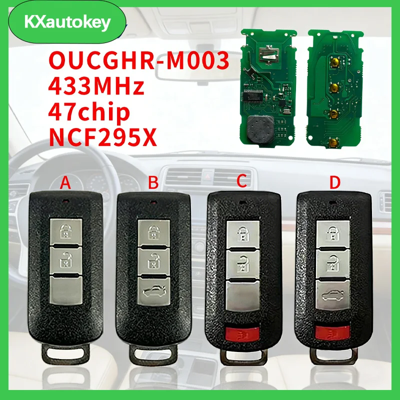 

KXK011004 For Mitsubishi Lancer Outlander Eclipse Cross ID47 FCC-OUCGHR-M003 Multi-Function Smart Key With Chip For Mitsubishi