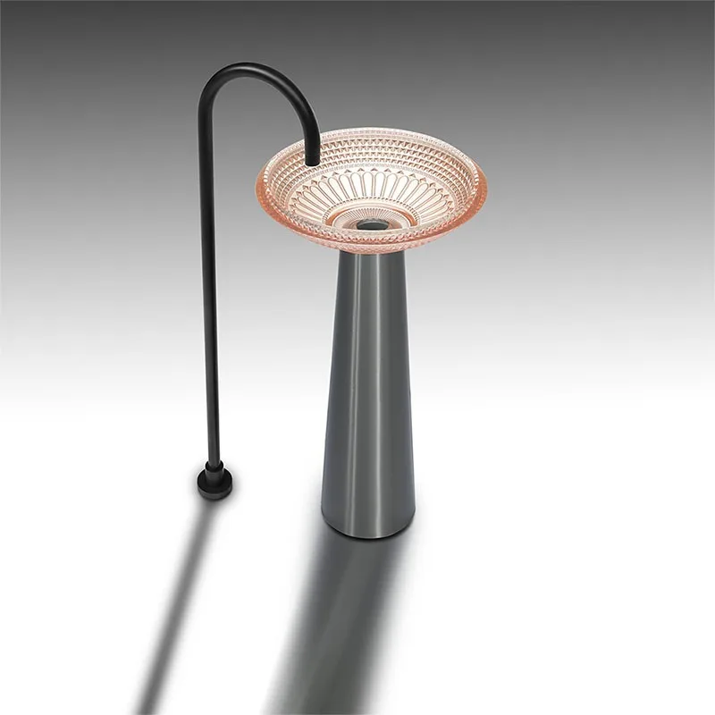 

Bowiya light luxury style crystal glass transparent washbasin die-casting art hotel bathroom glass countertop basin wholesale