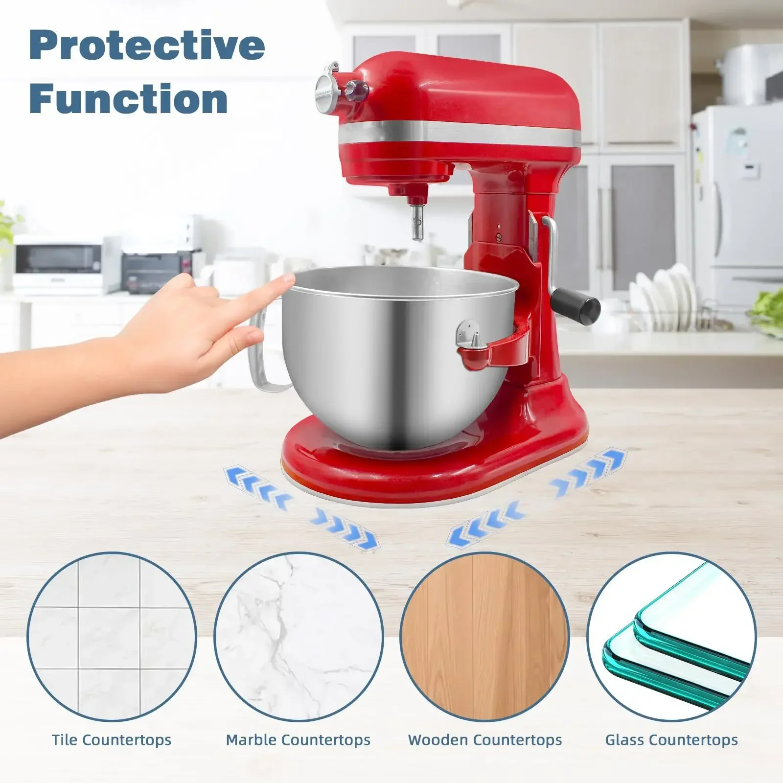 For KitchenAid's Acrylic Mixer Slider, 5-6QT Angled Vertical Mixer, Kitchen Appliance Moving Pad, Mixer Moving Tray image 4